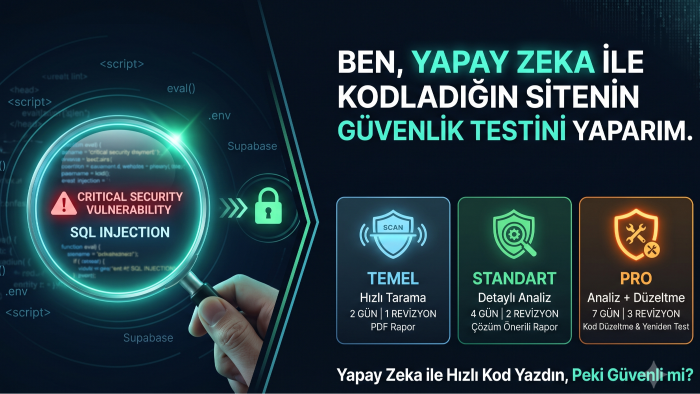yapay zeka ile kodladığın sitenin güvenlik testini yaparım