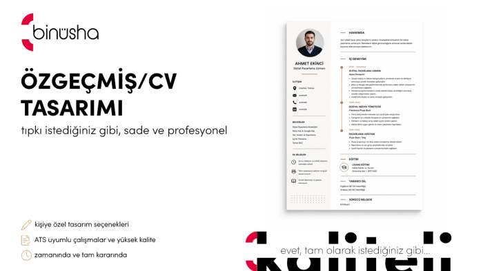 sade ve etkili CV tasarımları hazırlıyorum