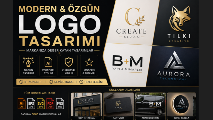 markanıza özgün ve modern logo tasarlarım