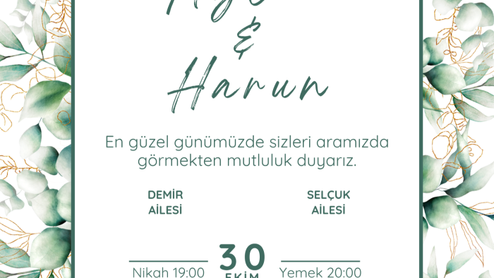 hayallerinizdeki gibi bir davetiye yapıyorum