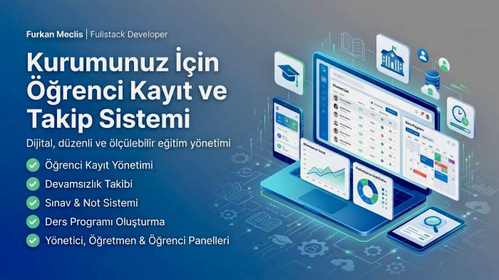 kurumunuz için öğrenci kayıt ve takip sistemi geliştiririm