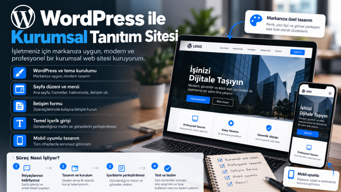 işletmeniz için WordPress kurumsal web sitesi kurarım