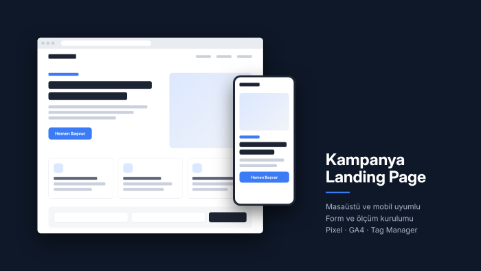 kampanyalarınız için mobil uyumlu landing page hazırlarım