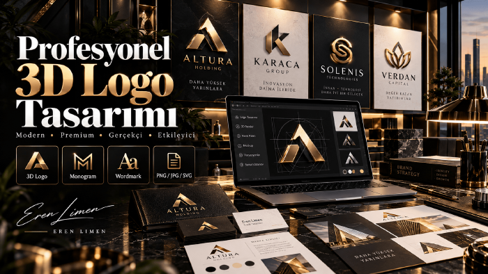 markanıza özel profesyonel ve gerçekçi 3D logo tasarlarım