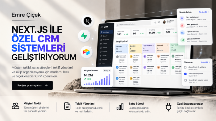 şirketinize özel CRM ve müşteri takip sistemi geliştiriyorum