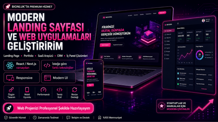 sizin için landing web sayfası oluşturabilirim