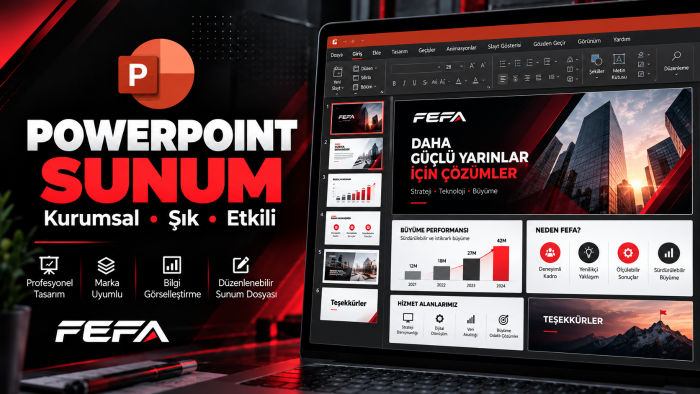 powerpoint sunumlarınızı modern ve düzenli tasarlarım