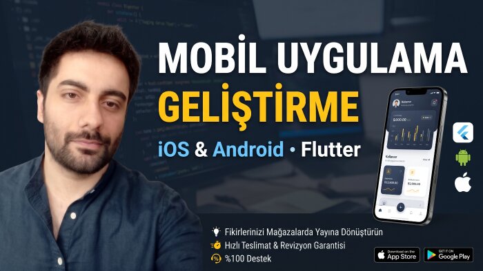 Flutter ile iOS ve Android mobil uygulamanızı geliştiririm