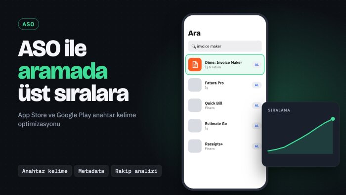 ASO ile uygulamanızı mağaza aramalarında öne çıkarırım