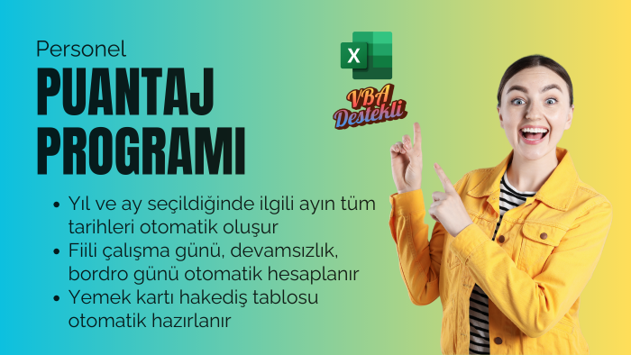otomatik excel personel puantaj şablonu hazırlayabilirim