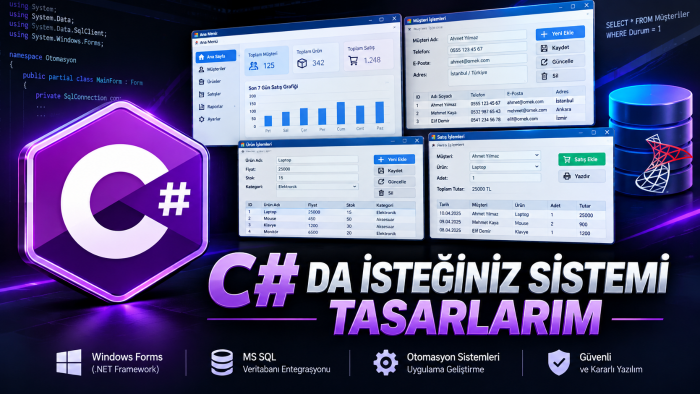 C# konusunda istediğiniz otomasyonu yazarım
