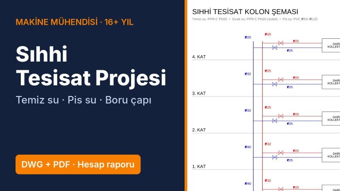 temiz su, pis su ve sıhhi tesisat projesi çizerim