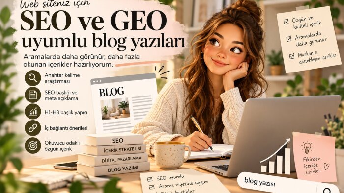 SEO ve GEO uyumlu blog yazıları hazırlıyorum