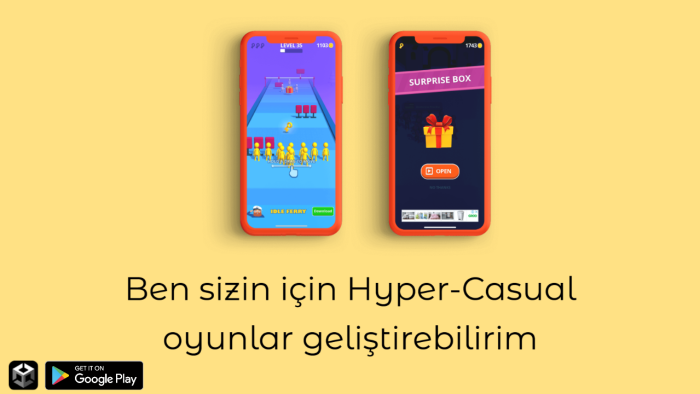 sizin için hyper casual oyunlar geliştiririm