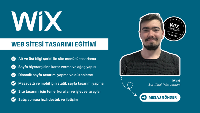 Wix ile web sitesi kurmayı öğretirim