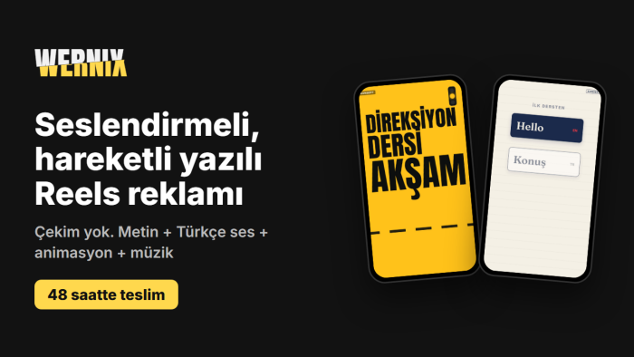 seslendirmeli, hareketli yazılı Reels reklamı hazırlarım