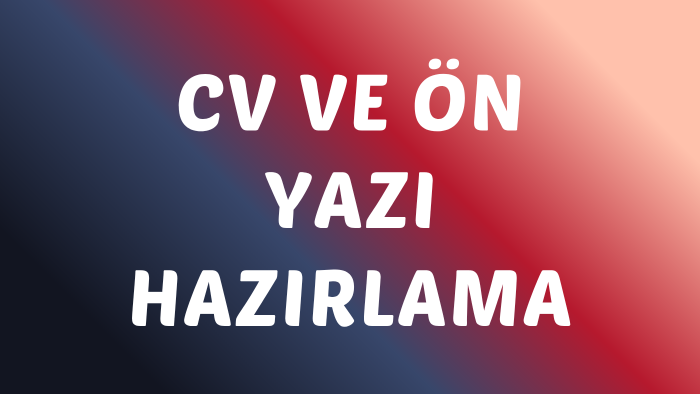 profesyonel CV ve ön yazı hazırlıyorum