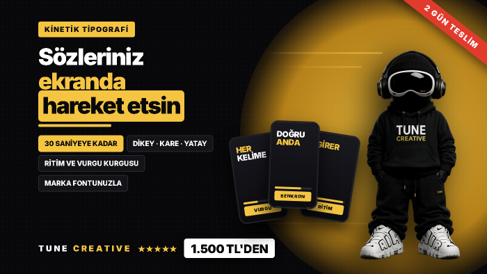 şarkılarınız için kinetik tipografi videosu hazırlarım
