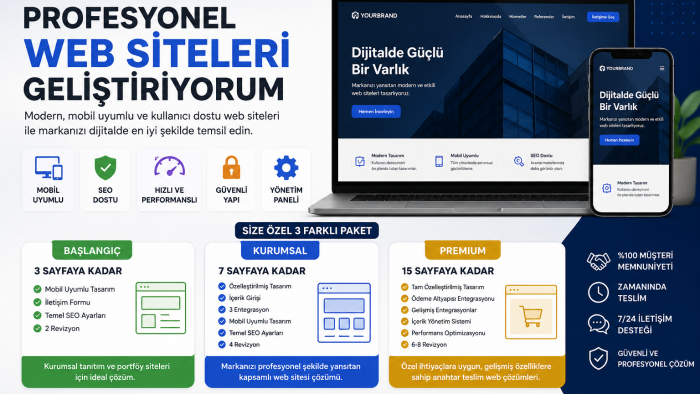 anahtar teslim web sitesi geliştiririm