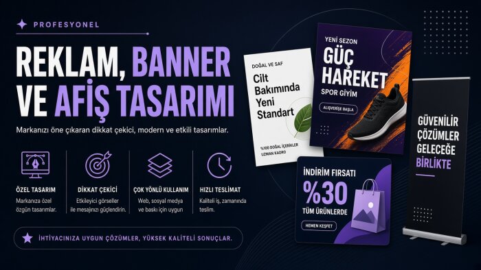 profesyonel reklam, banner ve afiş tasarımı yaparım