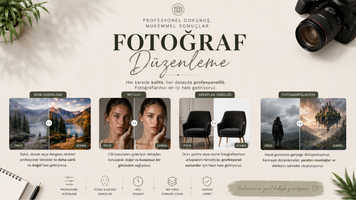 fotoğraflarınızı profesyonelce rötuşlar ve düzenlerim
