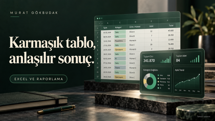 Excel tablolarınızı düzenler ve anlaşılır raporlar hazırlarım