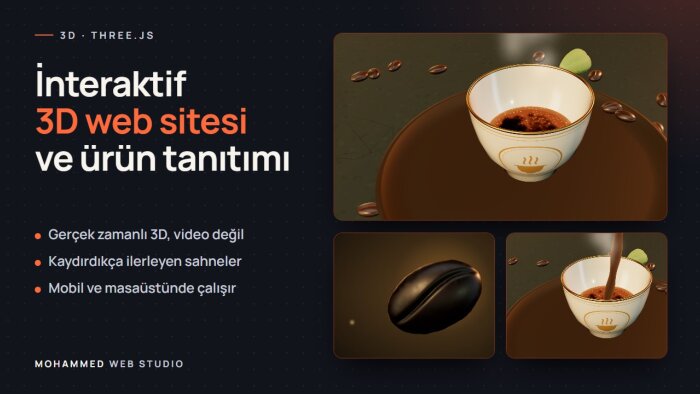 Three JS ile etkileşimli 3D web sitesi yaparım