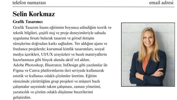 profesyonel İngilizce ve Türkçe özgeçmişler hazırlıyorum