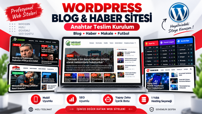 WordPress blog, haber ve makale sitesi yaparım