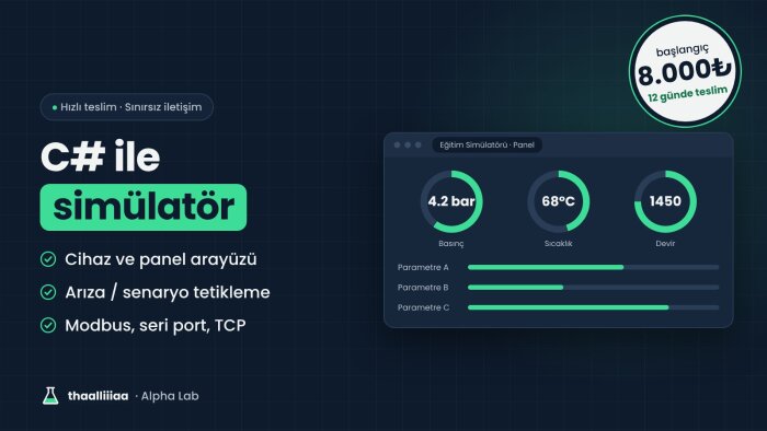 C# ile cihaz simülatörü ve eğitim yazılımı geliştiririm