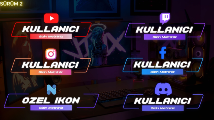oyun/gaming temalı sosyal medya lower thirds hazırlarım