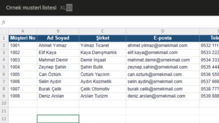 Excel veri doğrulama işlerinizi yapabilirim