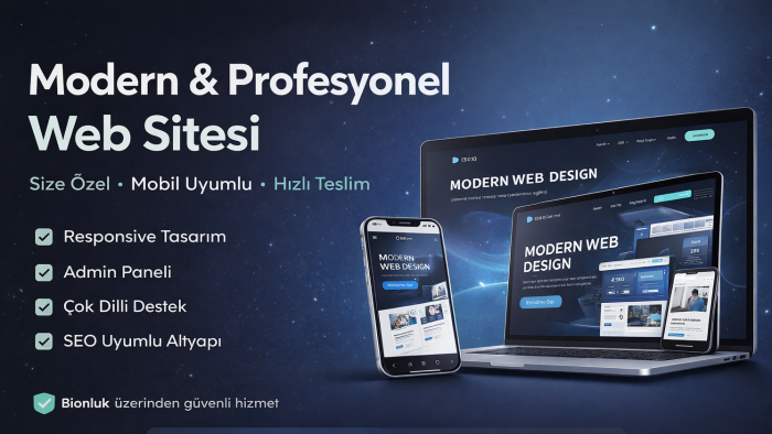sizin için modern ve hızlı bir web sitesi oluştururum
