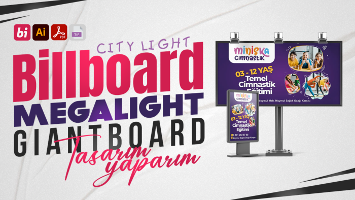 billboard, raket, megalight, giantboard tasarımları yaparım