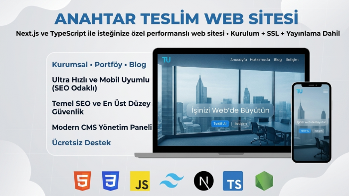 modern ve mobil uyumlu web sitesi geliştiririm
