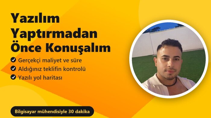 yazılım projeniz için teknik danışmanlık veririm