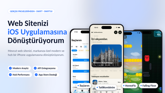 web sitenizi profesyonel bir iOS uygulamasına dönüştürürüm