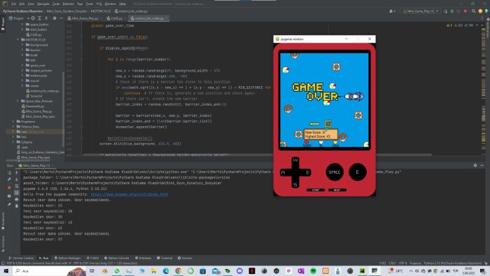 python ile oyun geliştiririm