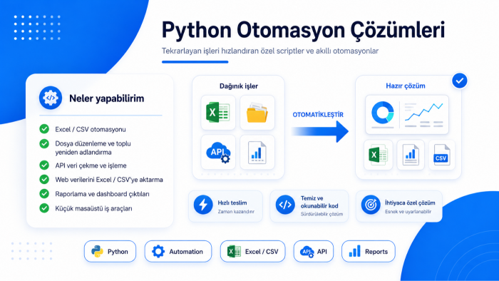 python otomasyon ve özel yazılım çözümleri geliştiririm