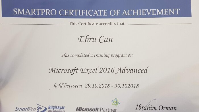 Excel ile tablolar oluştururum