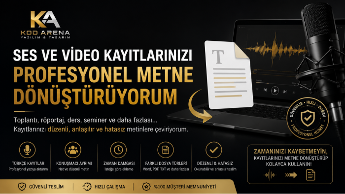 ses ve video kayıtlarınızı hatasız metne dönüştürürüm