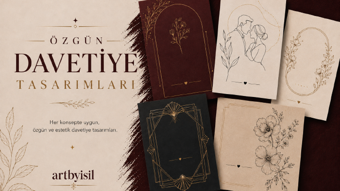 modern ve estetik davetiye tasarımları yaparım