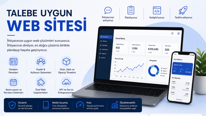 talebe uygun web sitesi geliştiririm