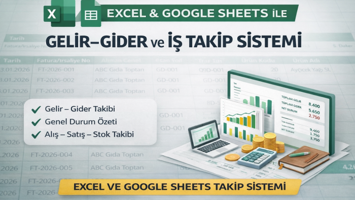işletmeler için Excel Google Sheets iş takip sistemi kurarım