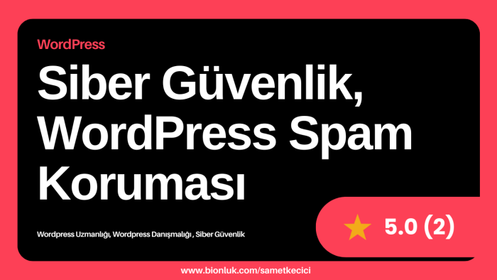 wordpress spam koruma ve güvenlik ayarlarınızı yapabilirim