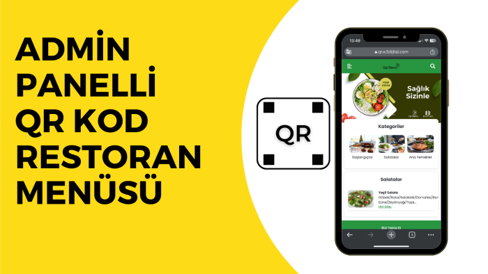 restoranınıza admin paneli olan qr kod menü sistemi kurarım