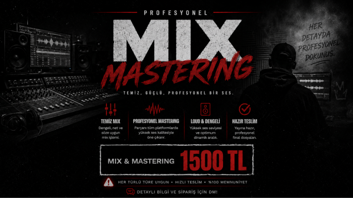 şarkılarınızı istediğiniz tarzda mix mastering yapabilirim