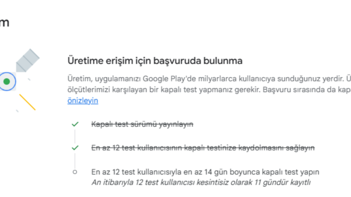 Google Play 14 günlük test sürecini sizin için yönetirim