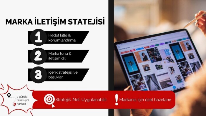 markanız için güçlü bir iletişim stratejisi oluşturuyorum