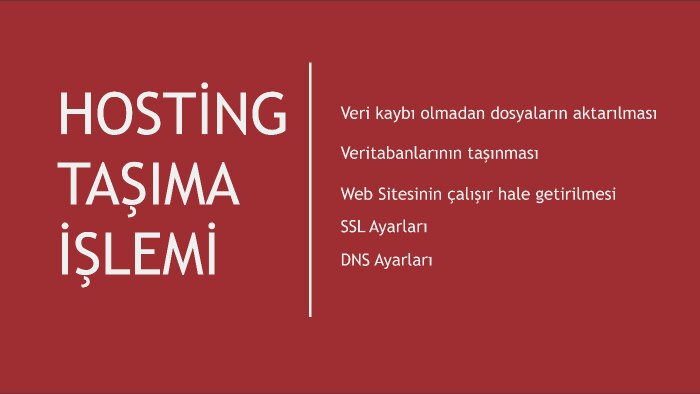 hosting taşıma işlemi yapabilirim